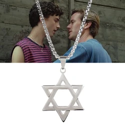 Movie Call Me By Your Name Elio Star of David Cosplay Necklace Unisex Alloy Choker Chain Gothic Pendant Jewelry Accessory