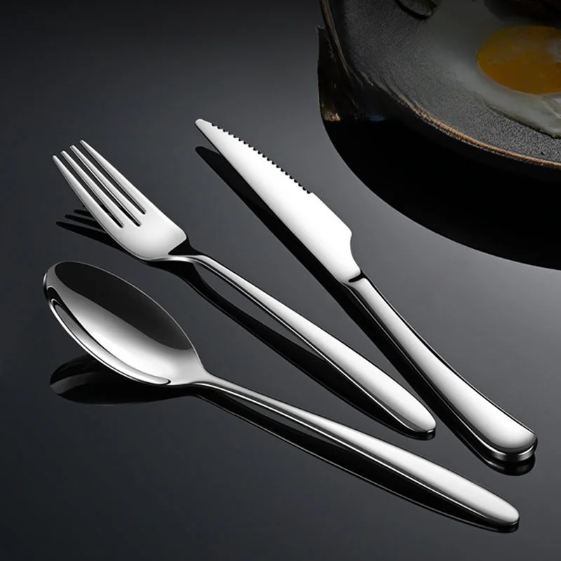 Western Food Cutlery Sets, 316 Stainless Steel, Knife and Fork Spoon, Steak Knife and Fork Set, Children's Style, Thickened, 3 P