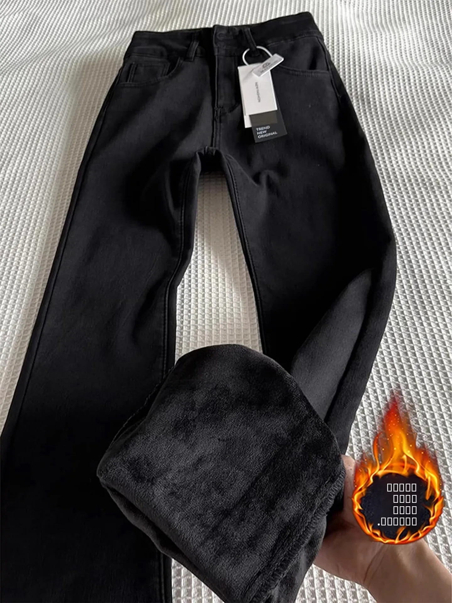 

Мужские зимние утепленные джинсы Cleanfit Bla Fce Lined Denim с прямым кроем, американские, в стиле High Street, зауженные, слегка расклешенные