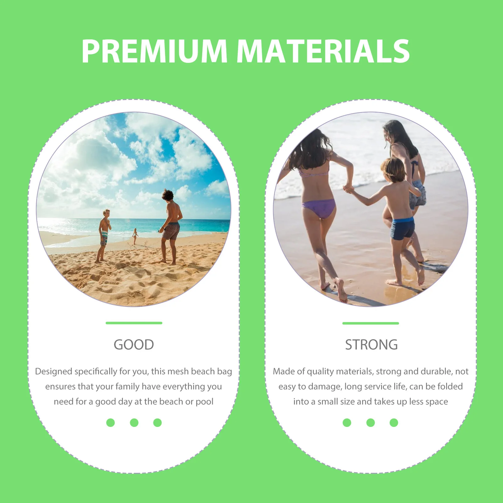 حقيبة شاطئ شبكية متينة من مادة PVC للأطفال، منظم سفر خفيف الوزن، مفيد لحمام السباحة والشاطئ، حقيبة شبكية