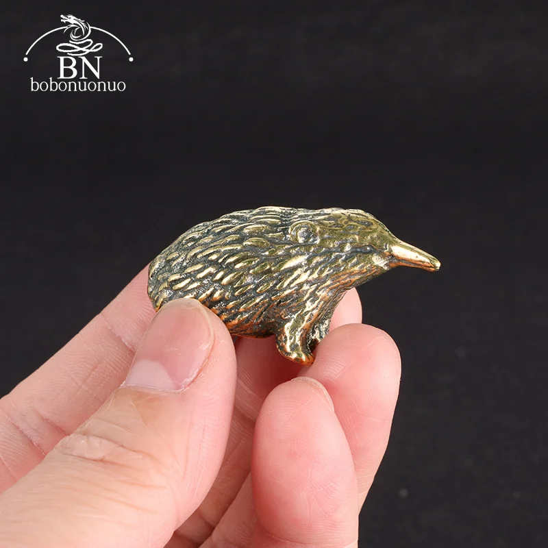 Solid Brass Mole Figurines Retro Cute Animal Miniatures Statue Desk Ornament Tea Pet Decoration Crafts Accessories Children Gift