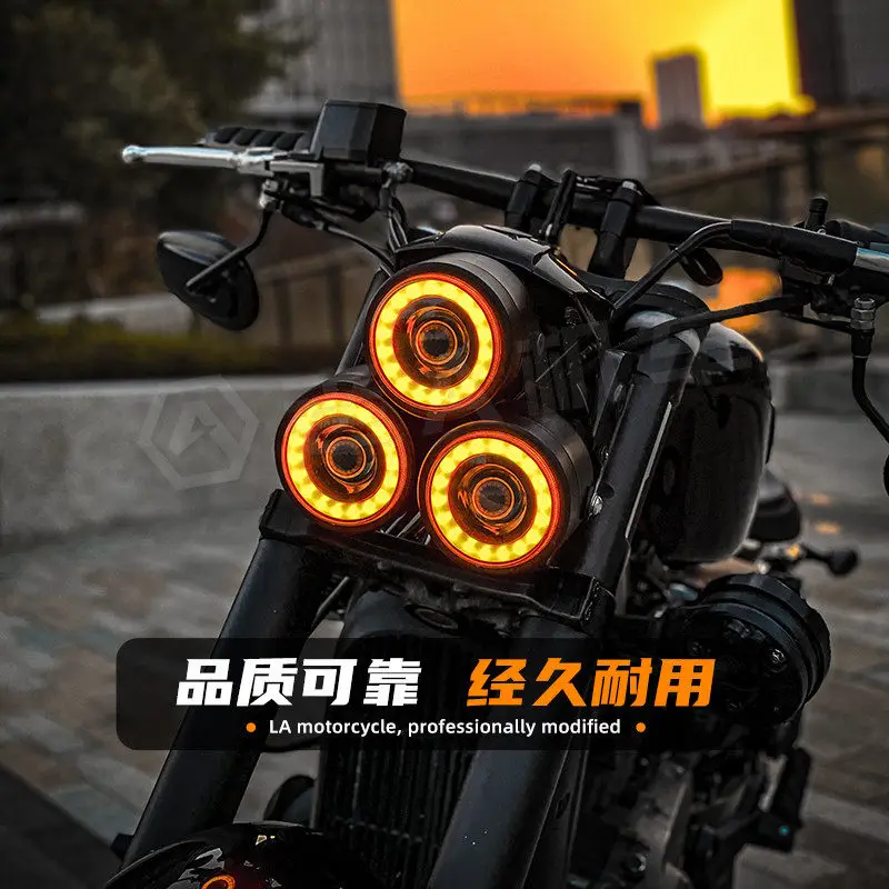 Applicable to Napoleon 450 Qianjiang Flash 600 Flash 300 and other cruise models, three-eye headlight assembly