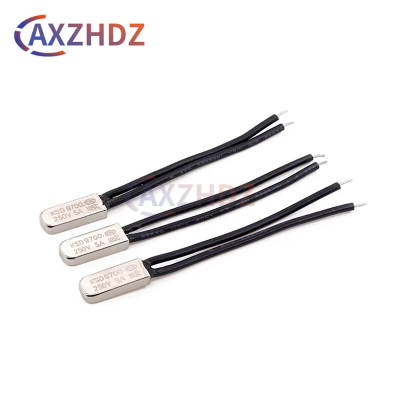 2PCS KSD9700 5A250V 40-140 Degree Celsius Normally Closed Open Bimetal Disc Temperature Switch Thermostat Thermal Protector