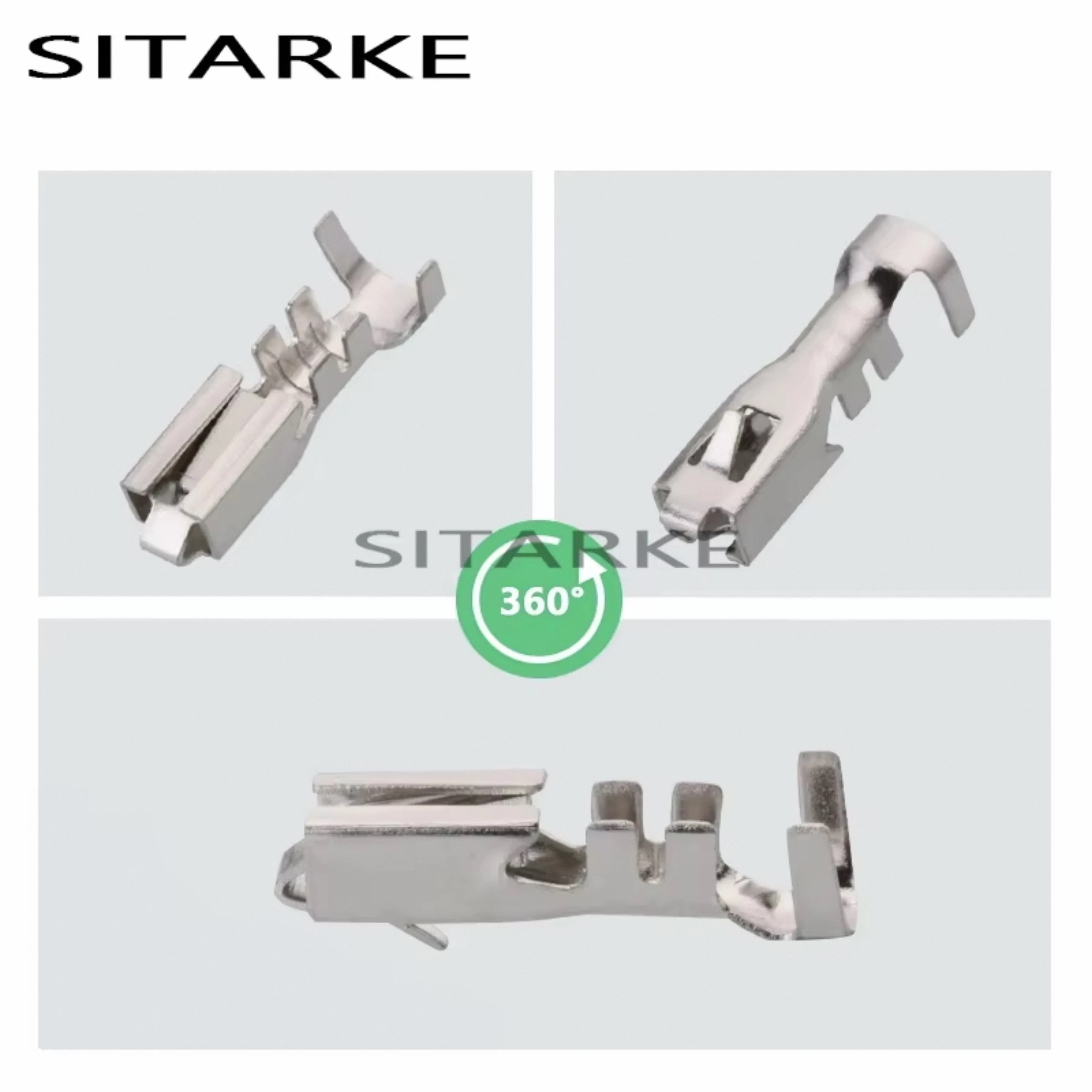 50 Pcs 4.8 MM Automotive Brass Electronic Fan Motor Crimp Wire Terminal Car Tin Copper Female Connector Splice Pin 12048451