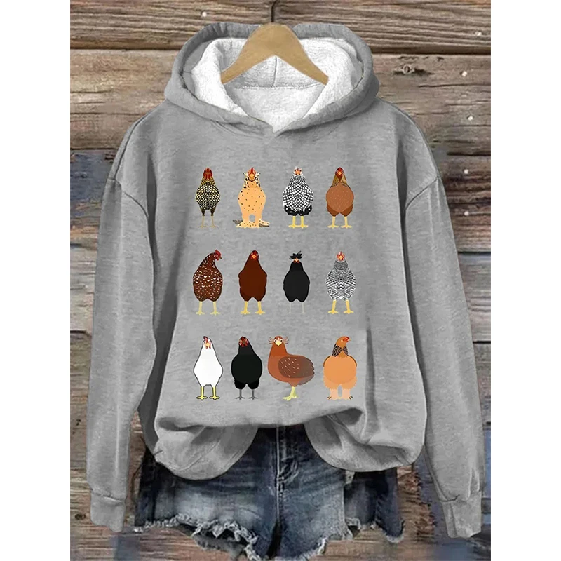 New Chicken Pattern 3D Print Hoodies Women Men Animal Hooded Sweatshirts Streetwear Pullovers Tracksuits Female Unisex Clothing