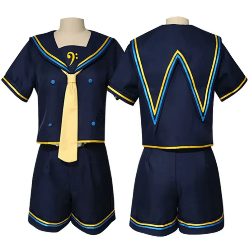 Nieuwe Rin Len Halloween Uniform Cosplay Complete Kostuums Sets Tops Shorts Accessoires Vrouwen Mannen Pak