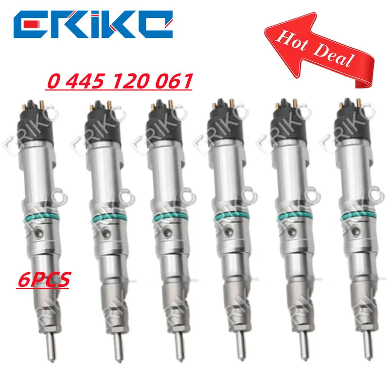 6PCS 0445120061 0 445 120 061 0445120217 Common Rail Fuel Injector 6-Pack for MAN Bus D2066LOH0 Euro 4 Engine