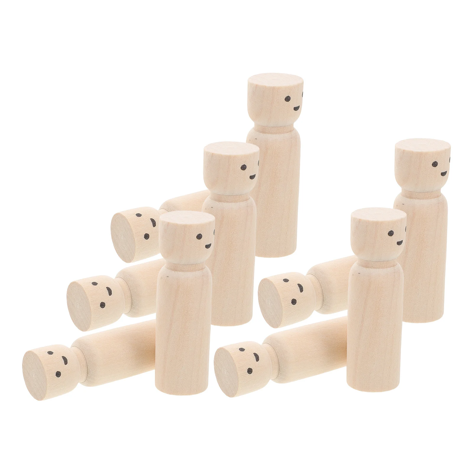 

10Pcs Wooden Peg Unfinished Natural Wood Figures for DIY Painting Home Decoration Plain Peg People Statues for Home Decor