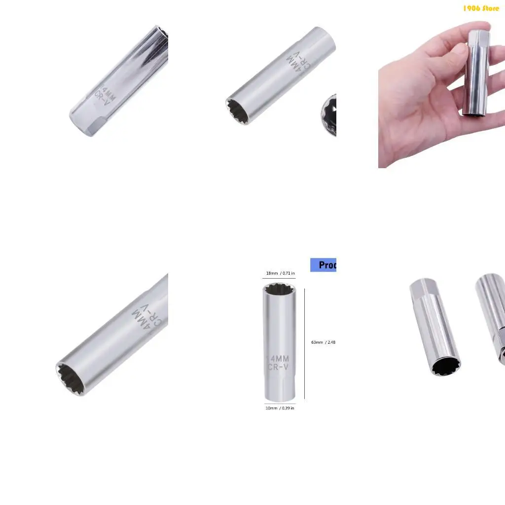 U1JB Efficient Automotive 14mm Plugs Socket Wrench 12 Point Configuration Maximizes Grip and Torque for Confined Areas