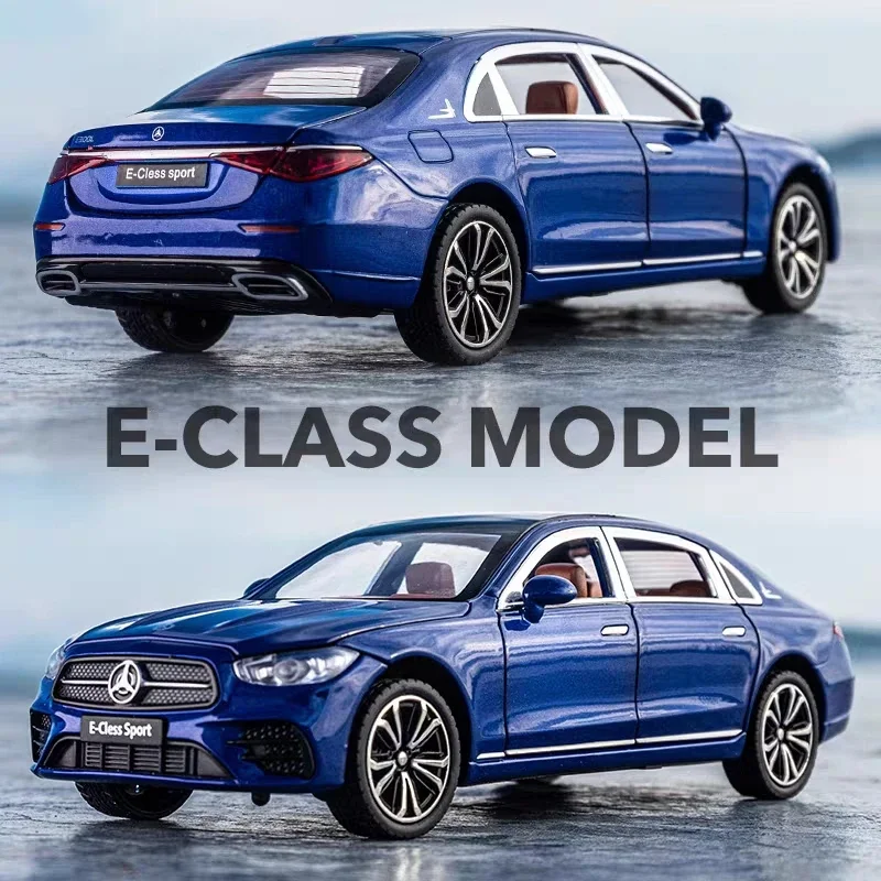 1:24 E-Class E300 L Alloy Car Model Diecast Toy Metal Vehicles High Simulation Sound And Light Pull back Toy Car Collection Gift