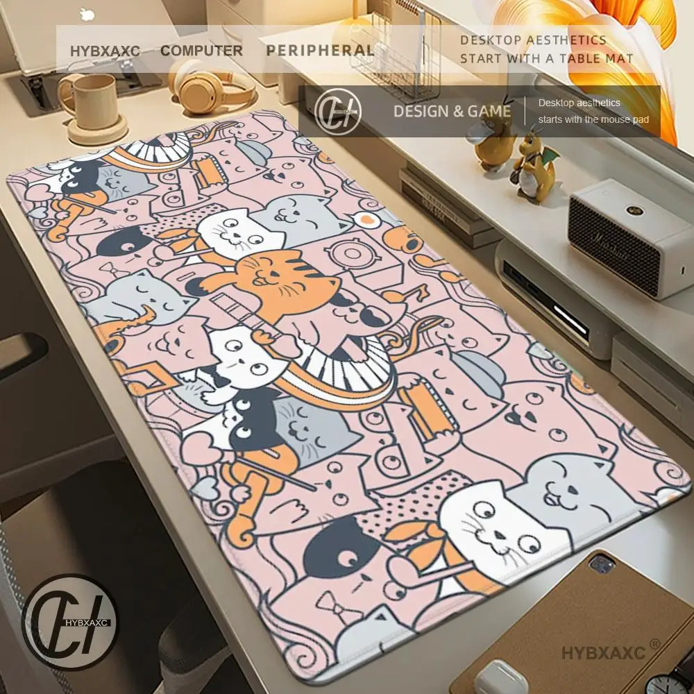 

Cute cat and mouse Mouse Pad Cute HD Desk Pad Extended Gaming Keyboard Mats Large 90x40cm XXL Gamer Mousepad