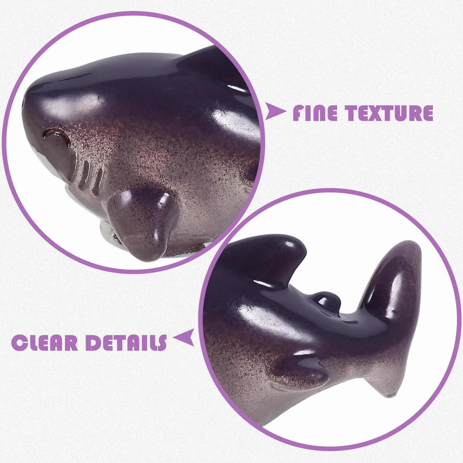 

2Pcs Shark Resin Miniatures Creative Tiny Shark Decorations for Micro Landscape Garden Bonsai Home Desk Ornaments