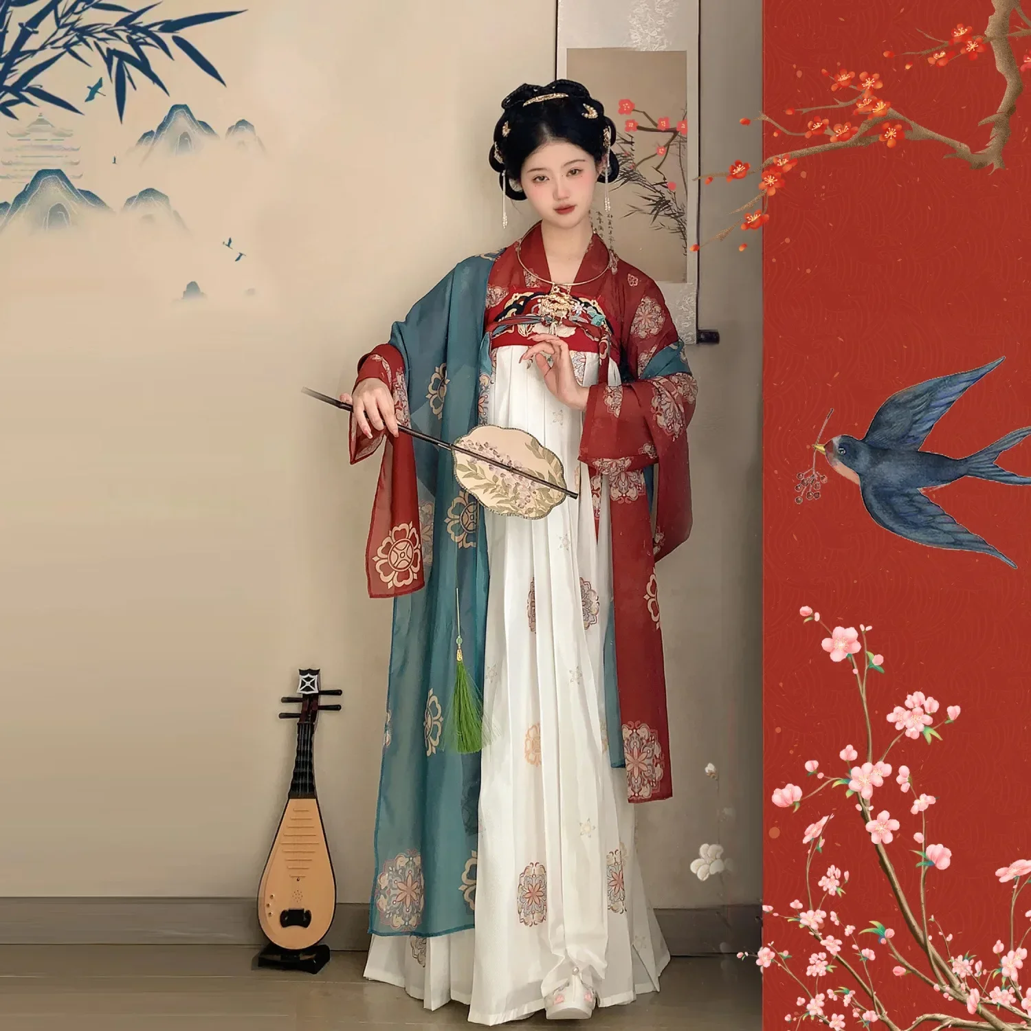 Conjunto de Hanfu de diseño Original Para Mujer, vestido tradicional chino de Ruqun alto en el pecho, traje de Hanfu mejorado, Vestidos Para Mujer