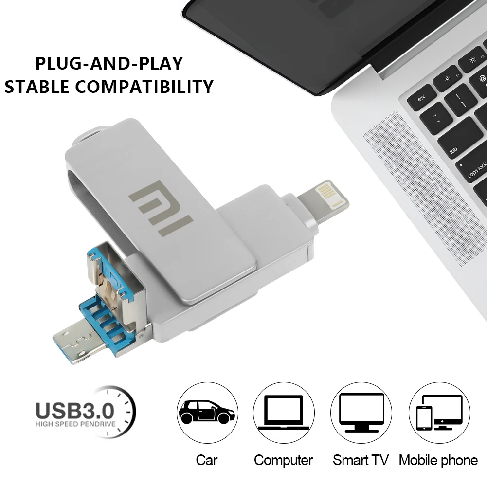 XIAOMI USB 3,0 2TB unidad Flash Original Pen Drive de alta velocidad 1TB Metal impermeable tipo C memoria USB para dispositivos de almacenamiento de computadora