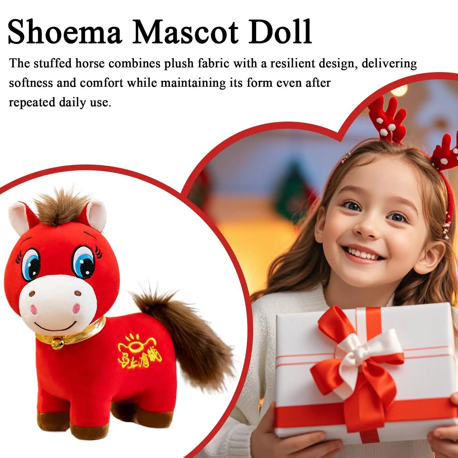 

Stuffed Horse 25cm Stuffed Animal Toy 2026 Chinese New Year Collectible Plush Dolls for Car Seat Nursery Travel Home