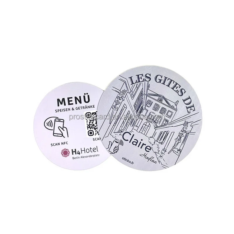 

Custom Printing Waterproof NTAG 213 215 PVC Card Restaurant Table NFC Menu Tag For Food Ordering