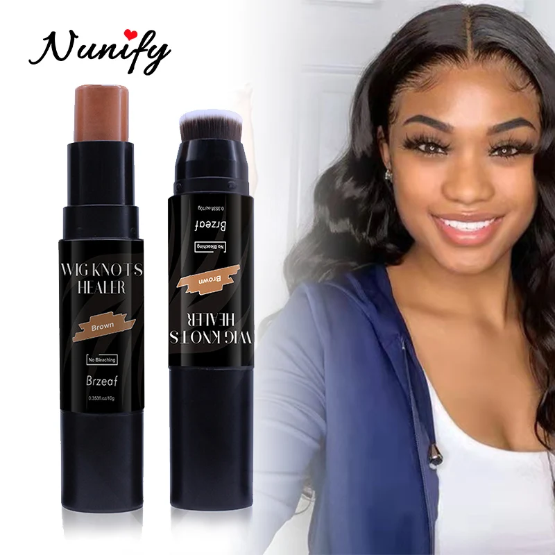 

Nunify 1pcs Wig Lace Dyeing Stick With Brush Double-Head Wig Knots Concealer Stick Lace Tint Spray For Lace Wigs & Frontal Part