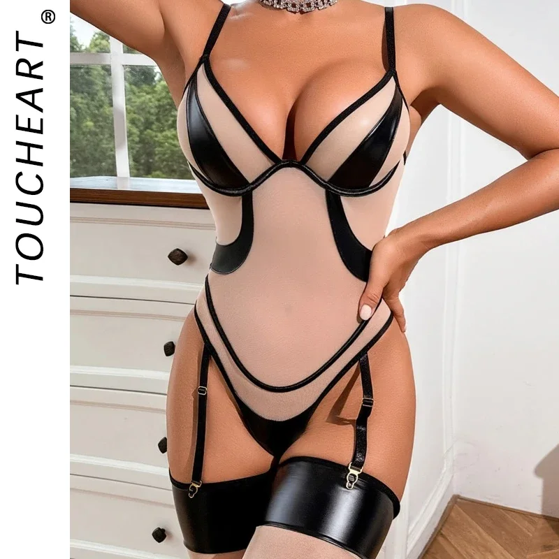

Toucheart сексуальное женское белье сексуальное сетчатое лоскутное комбинезон из искусственной кожи для взрослых носки ультратонкое сексуальное нижнее белье бесплатно