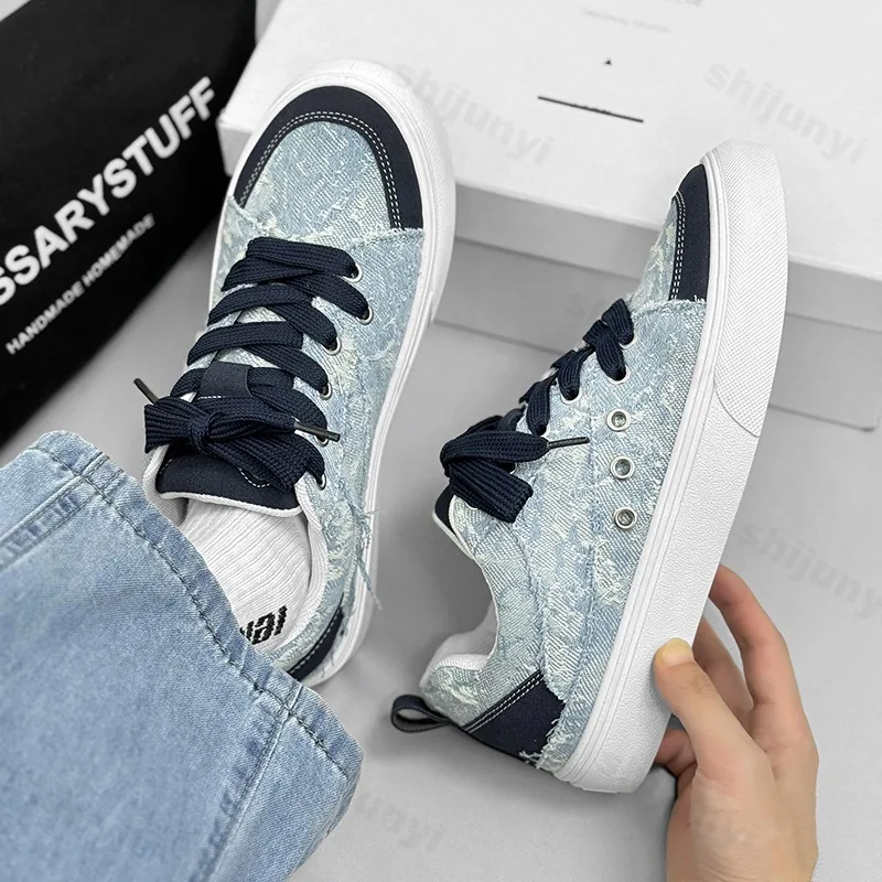 

2025 Autumn New Fashion Low Top Thick Soled Casual Canvas Shoes for Men Color Block Design Versatile Comfortable Chunky sneakers