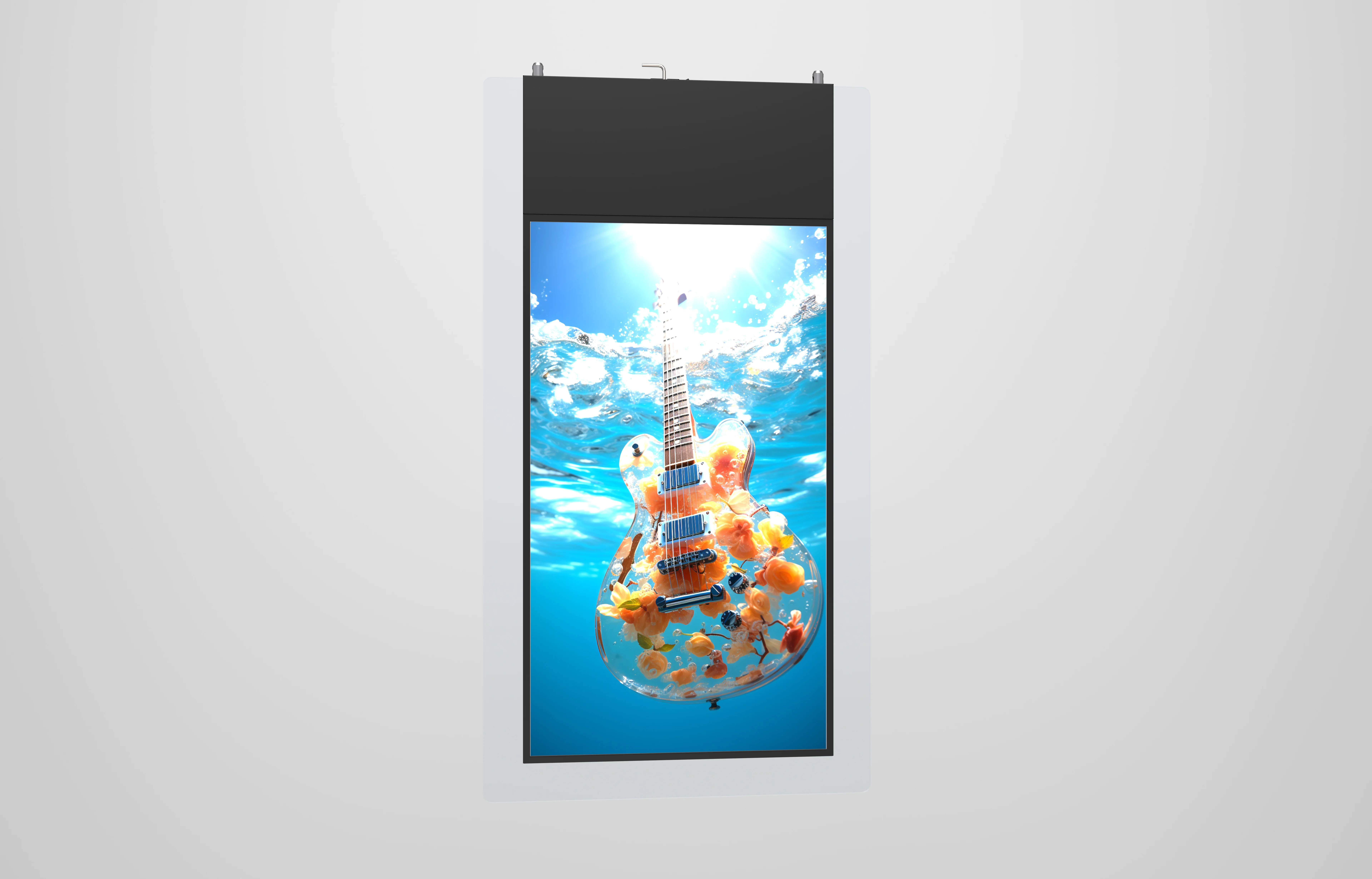 Customized 43 49 55 Inch Digital Signage LCD Advertising Screen With Text Android SDK Function Ceiling Mounted For Hotel Bank
