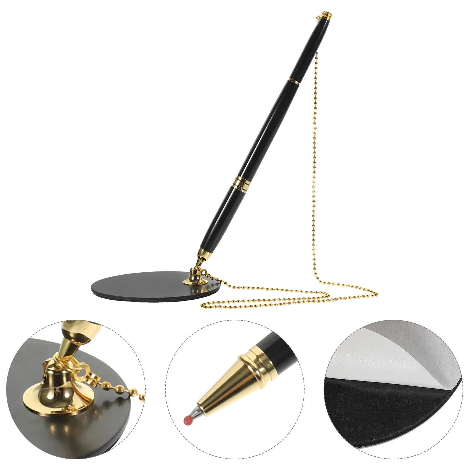 

Writing Pen Black Gold Accessories Office Supplies Multi-function Abs Desk Fixed