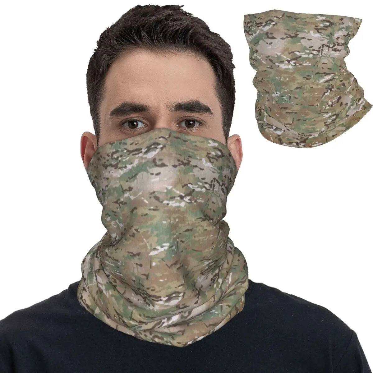 Multicam Military Army Camo Camouflage Bandana Neck Gaiter Printed Balaclavas Wrap Scarf Multi-use Headband Unisex Adult