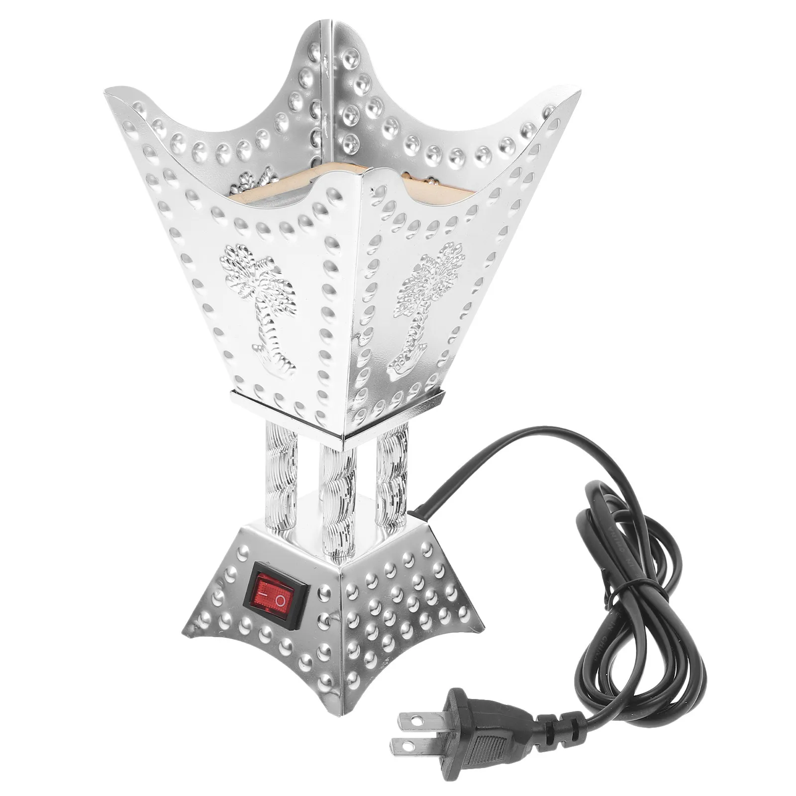 Electric Incense Burner Vintage Iron Arabic Bakhoor Burner Home Decor Plug-in Safe No Fire Aroma Censer Holder