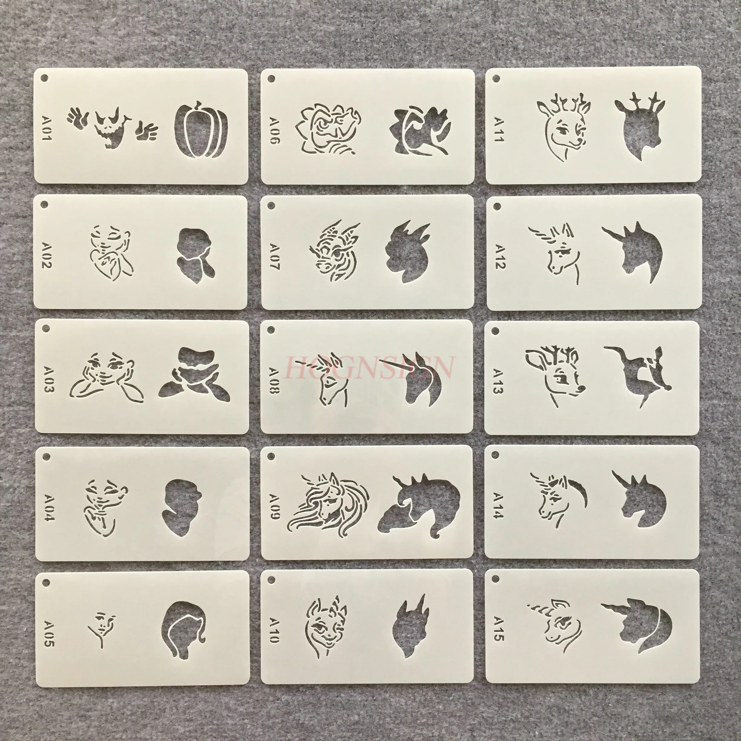 1PCS Facial drawing, children's hand drawn hollow tattoo, color drawing template, ruler drawing template tool
