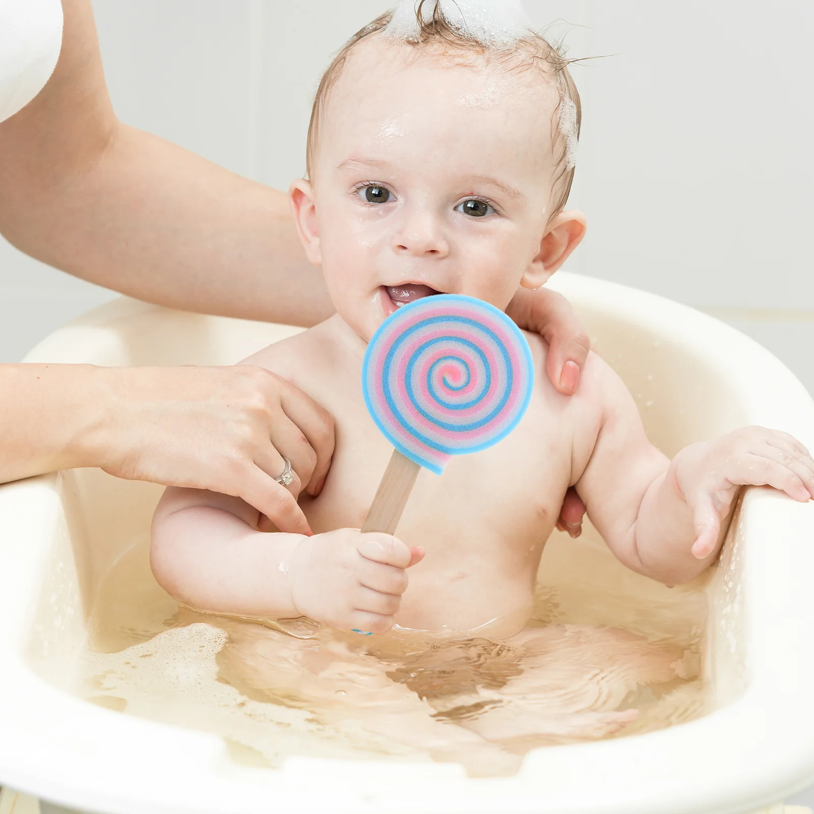Creative Bath Sponge Lollipop Shape Soft Gentle Body Wash Sponge Fun Cute Cartoon Bath Accessory for Kids Boys Girls