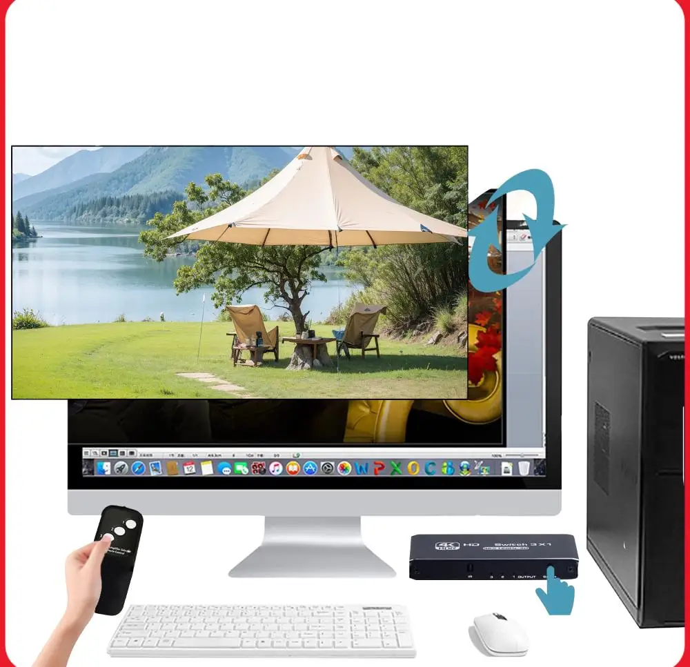 

HDMI-Compatible Switcher Splitter Three Switching Modes Switch 4K 120Hz Switcher Selector Box for HD-DVD PS3/4/5 Xbox 360 Player