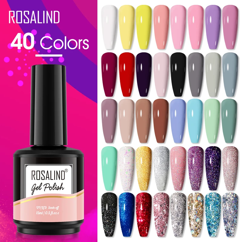 Rosalind 15ml Glitter Nagel Gel politur alles für Maniküre Gel Hybrid Lacke Nägel abweichen Kunst Semi Permanent Lack