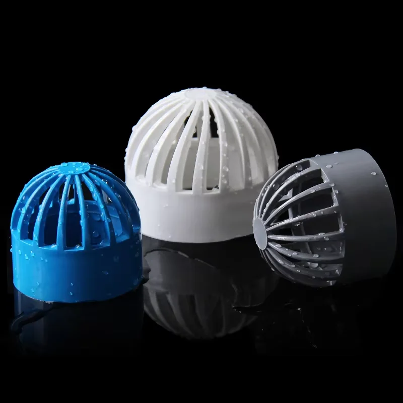 

White/Blue/Grey PVC Round Air Duct Vent Cover Breathable Cap Net Fish Tank Gutter Guard Mesh Water Hose Filter Pipe Connector