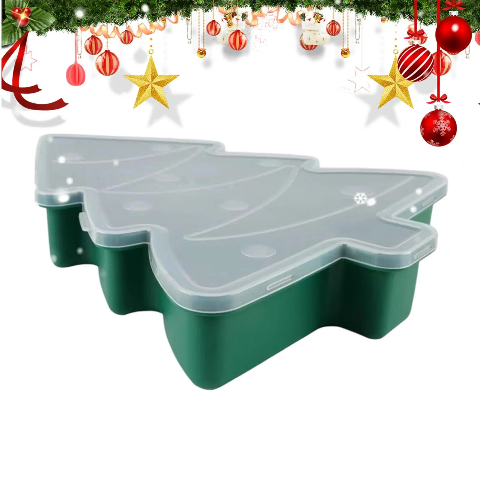 

Christmas Candy Dish Portable Food Organizer Snackle Box Charcuterie Container For Treats Nuts Fruit Popcorn Dip Dessert Party