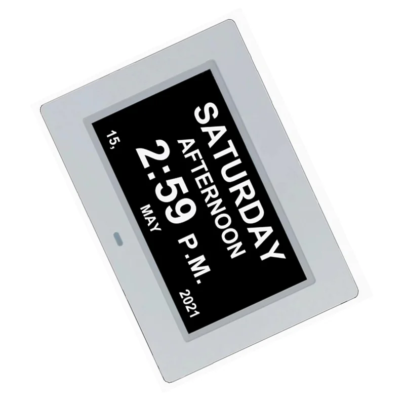 Excellent-7 Inch Digital Calendar Alarm Clock Photo Frame Media Player,Large Dementia Alzheimers Clock