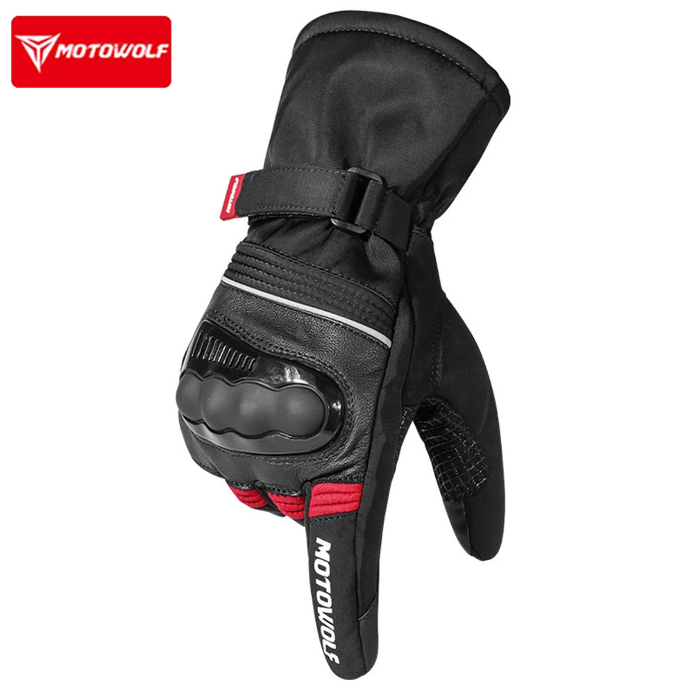 

Motowolf Motorcycle Riding Gloves Men Waterproof Biker Gloves Fleece Waterproof Motocross Gloves Leather Moto Off Road Equipment
