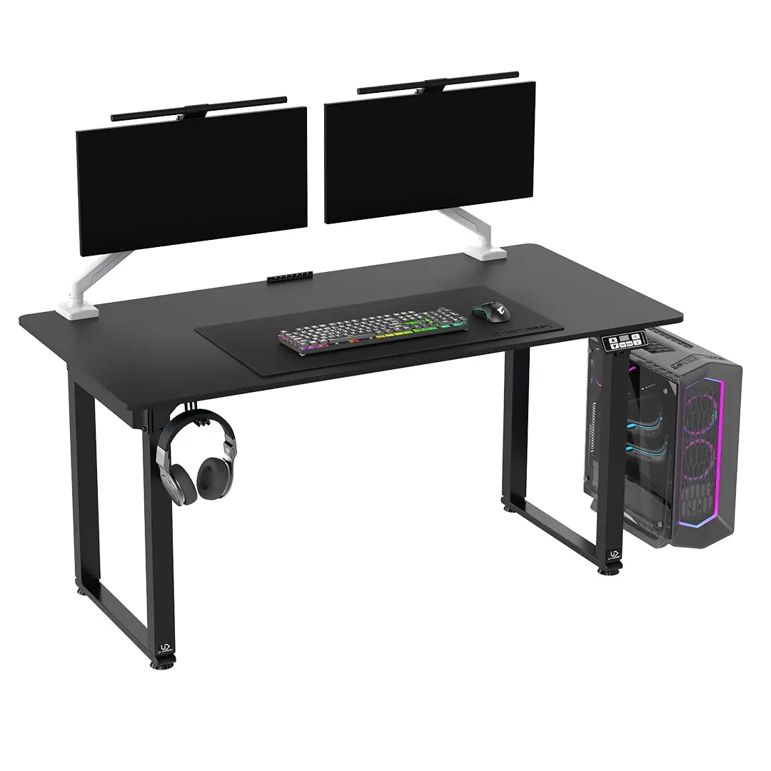 Steel Construction Gaming Desk, 3 Monitor Support & Electric Height Adjustment for Players, Custom