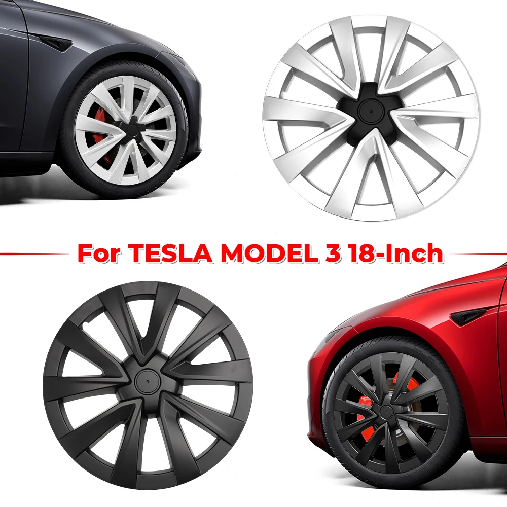 4PCS HubCap 18 Inch Performance Wheel Caps Automobile Replacemen Hub Cap Full Rim Cover For Tesla Model 3 2021-2024 Accessories