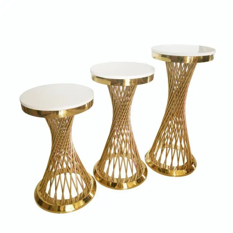 Electroplated gold stainless steel bar counter, small waist cake rack, wedding