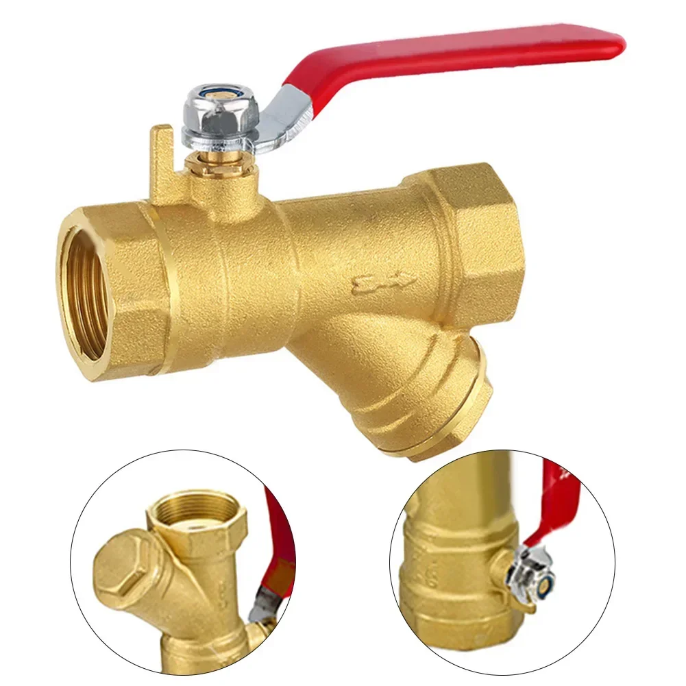 Brass Filter Valve DN15/DN20 For Filtering Water Gas Oil Female Inline YMesh Strainer Threads Filter Brass Filter Valve Parts