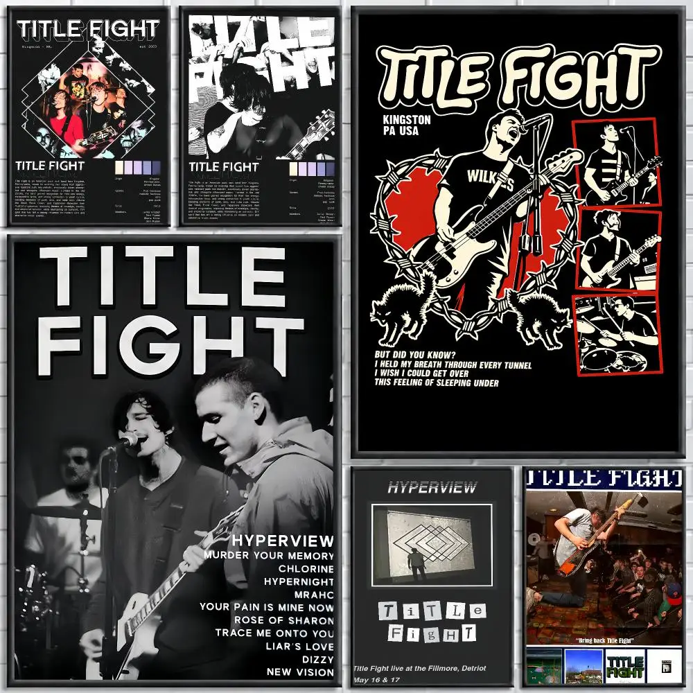 Band T-Title Fight Painting Calligraphy Stylish Canvas Poster Wall Art for Bedroom Living Room Study Home Decor Gift
