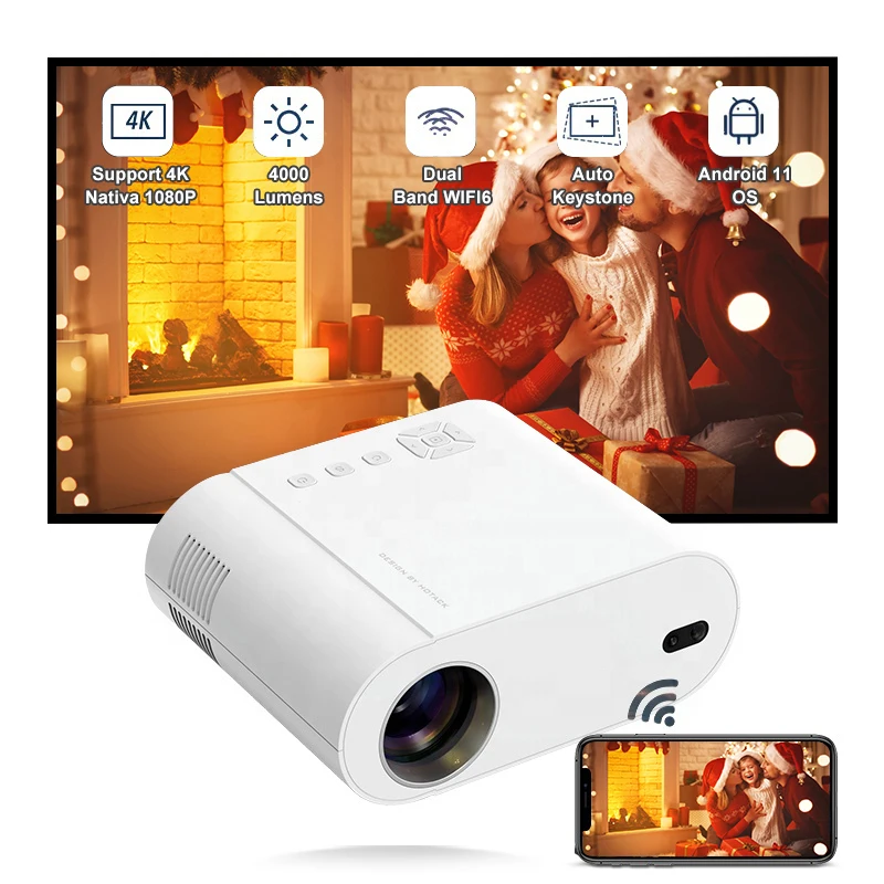 Salange P97 FHD 1080P 4K Smart Home  Video Beamer Mini Wireless WiFi Function Portable Projector Android 11 Auto Focus Proyector