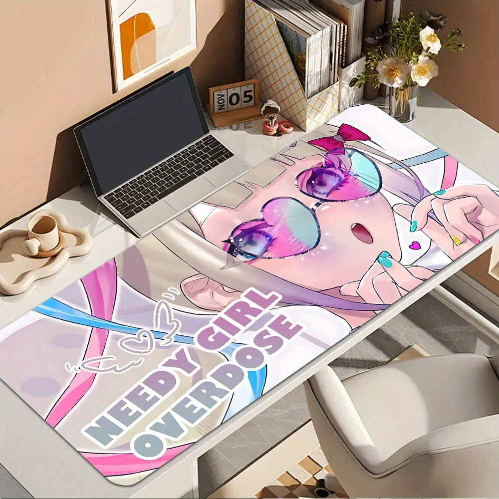 Anime Mouse Pad Gamer XXL Mat Pastel Twin Tail Girl Heart Shaped Sunglasses Pink Sweet Base Desk Pad Office Gaming Home Desk
