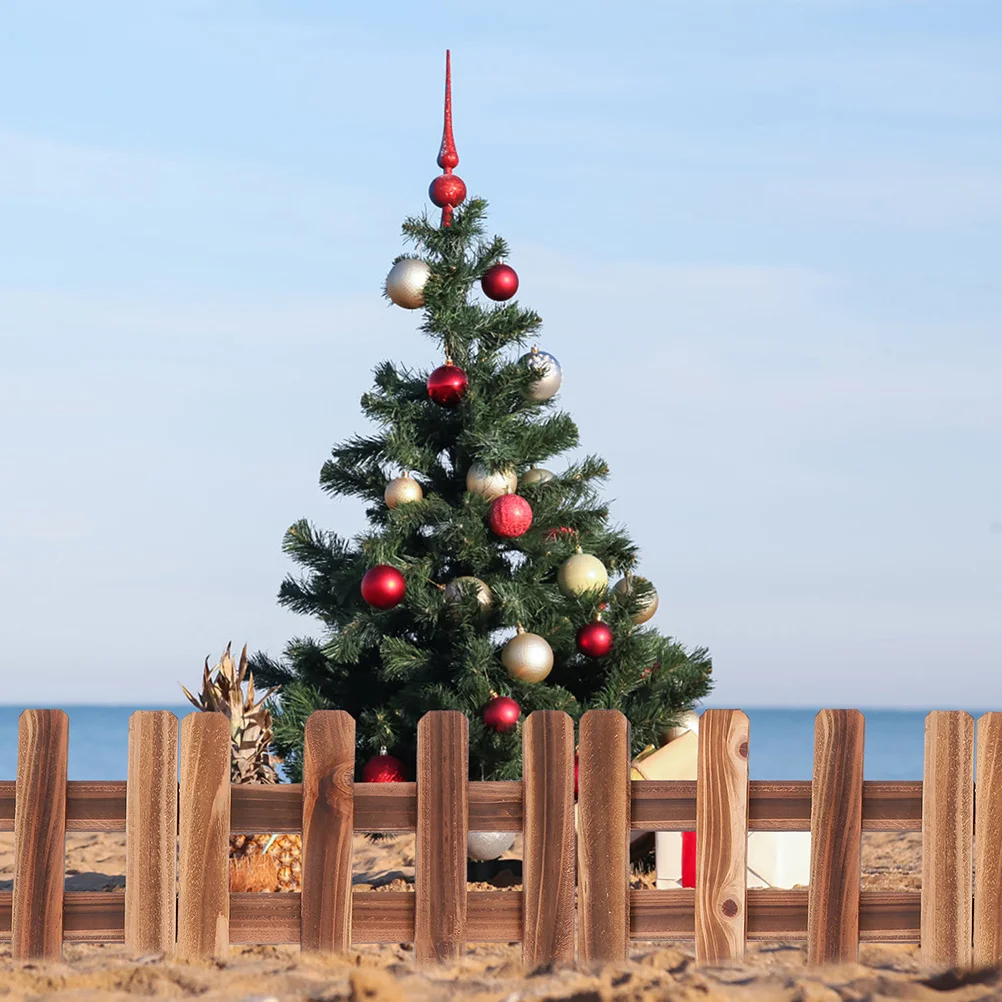 

DIY Wood Decorative Fence 1 Panel Landscape Garden Edging for Flower Beds Balcony Yard Outdoor Natural Wood Fencing