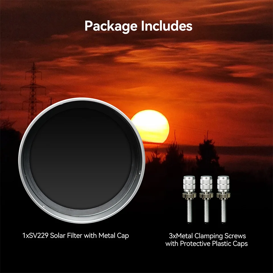 SVBONY SV229 Solar Filter Metal Cap for Tubes with Outer Diameter from 80mm to 118mm or from 118mm to 159mm of Telescope