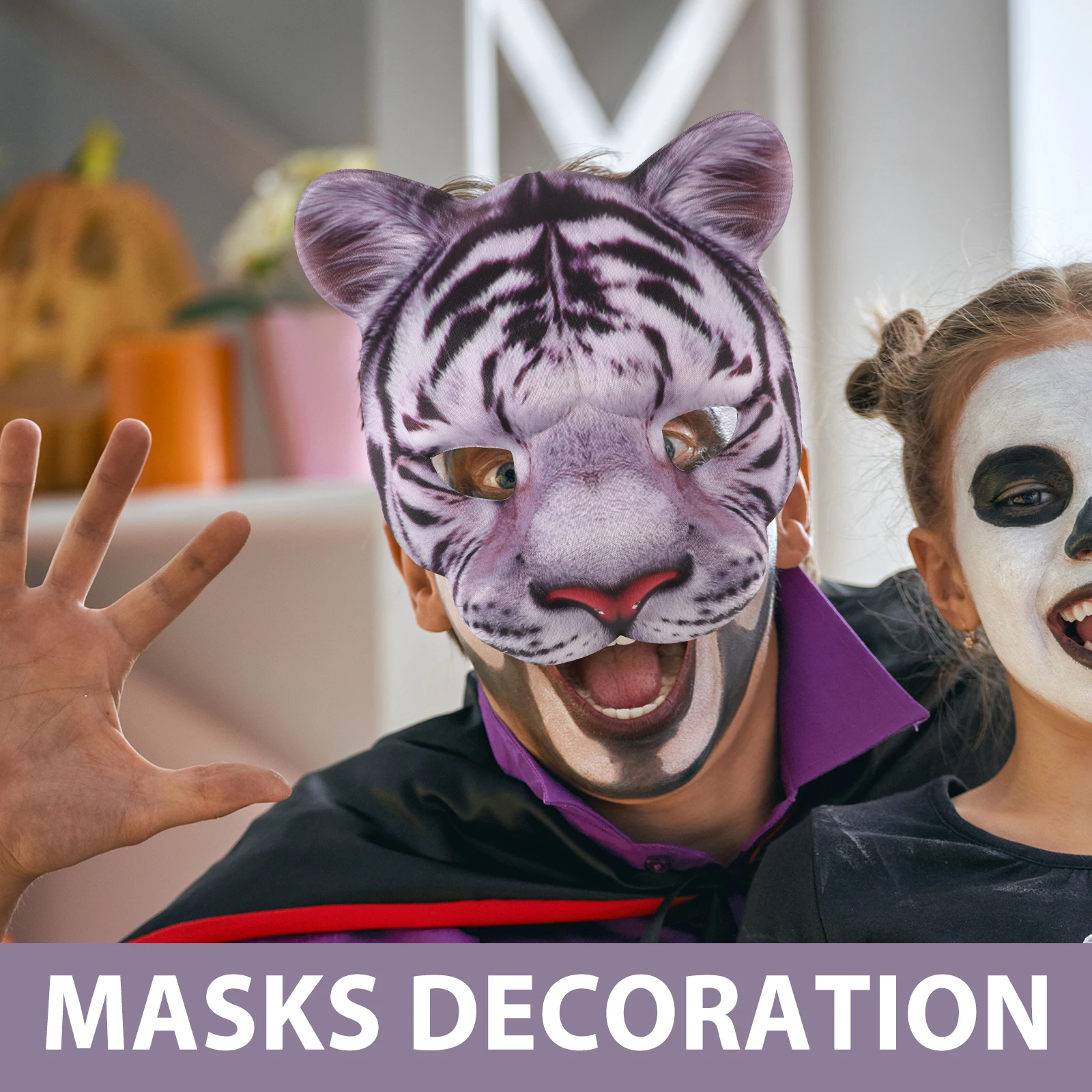 タイガーマスク 3d 動物子供仮装ハーフフェイスマスクハロウ - Kids Face Mask のレビューと価格