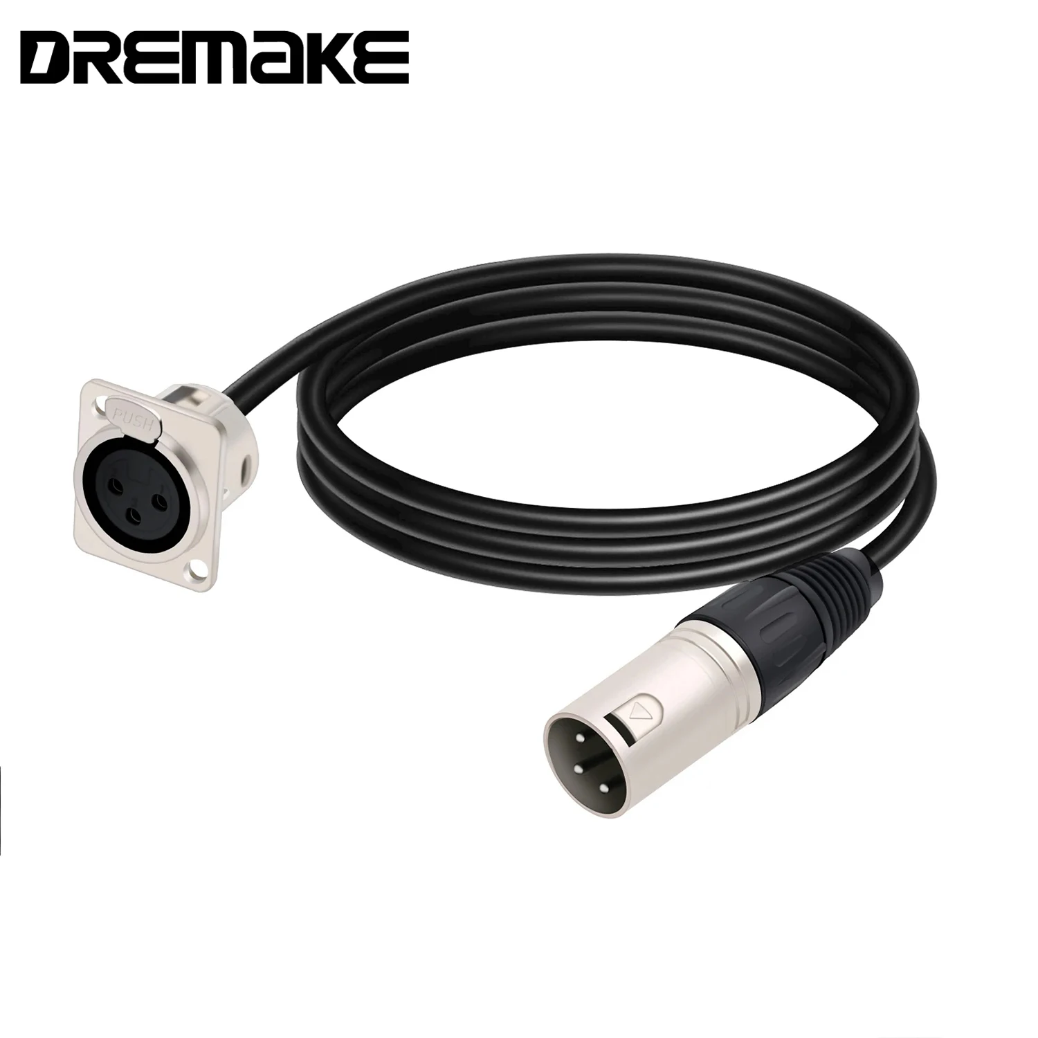 

D-Type XLR Male Panel Mount to XLR Male/Female Connector Pass Through Adapter Cable,3 Pin Mic XLR Feed/Pass Thru Converter