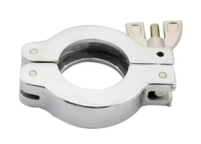 مشبك أنابيب سريع القفل KF25، وصلة شفة مكنسة كهربائية بمشبك ثلاثي من الألومنيوم (بدون دعامة توسيط وحلقة دائرية)،