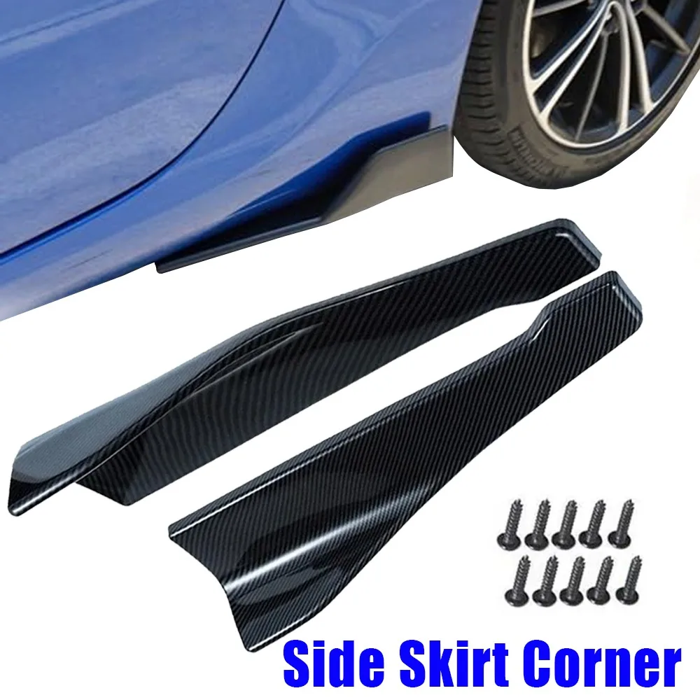 1 Pair Car Modified Rear Corner Guard Plate 48CM Carbon Fiber Protective Rear Bumper Shovel Small Surround Side Skirt Body Kit