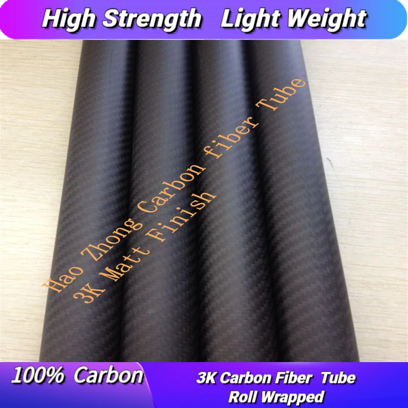 Length 500mm OD 21~30mm  High Quality 3K Carbon Fiber Wound/Winded/Woven Tube