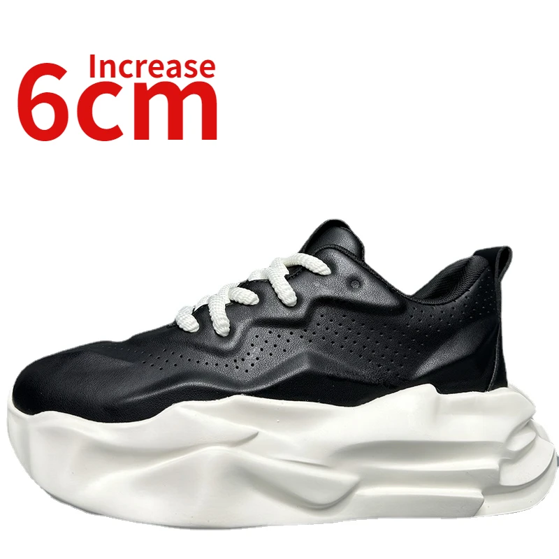 

Europe/American Monster Design Black Knight Dad's Shoes for Men High Street 6cm Height Increased Thick Soles Sports Casual Shoes